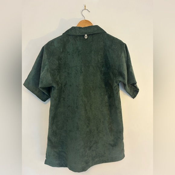 ATELIER COIN Designer Couture One of A Kind Top Sporty Terry Cotton Green Sz S - Picture 3 of 7